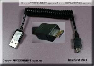 USB to Micro A Male Curly Cord