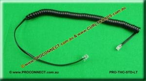Telephone handset cord with long tail
